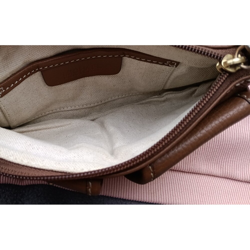 Y2K Brown Pebbled Leather Slim Shoulder Bag Zoe Style Small Minimalist 2000s Pur - Picture 4 of 7